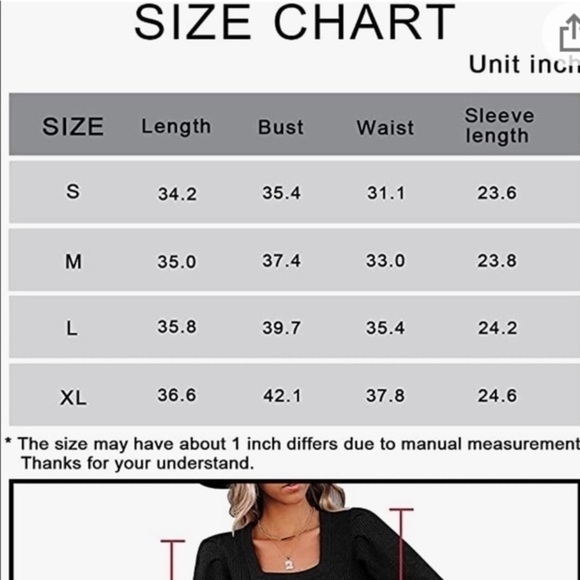 Pretty Garden Long  sleeve little black Sweater Dress - Picture 5 of 5